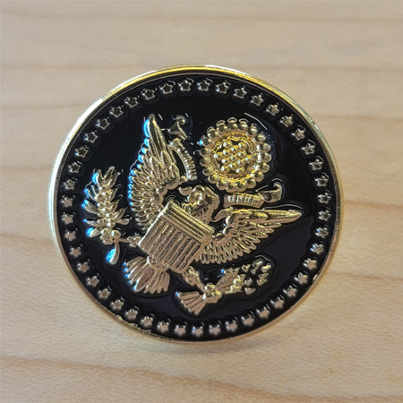 Black Gold Great Seal Lapel Pin