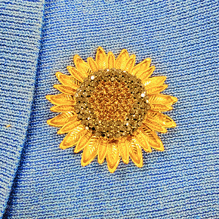 Ruth Bader Ginsburg Gold Sunflower Brooch