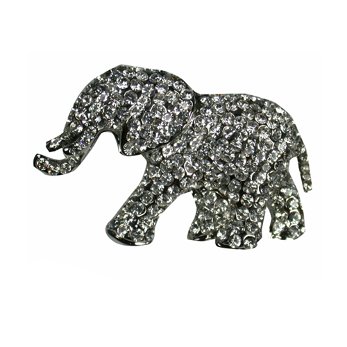 Elephant Crystal Brooch