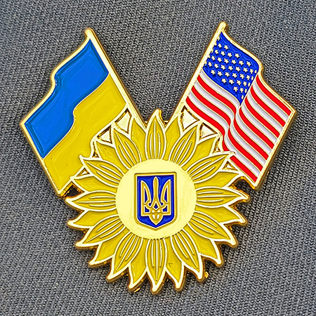 Ukraine United States Sunflower Brooch