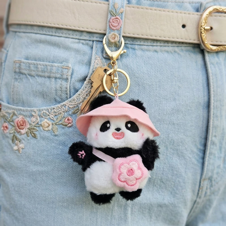 Blossom Buddy Panda Plush Doll Keychain