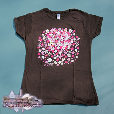 Ladies Cherry Blossom Petal Cluster T-Shirt