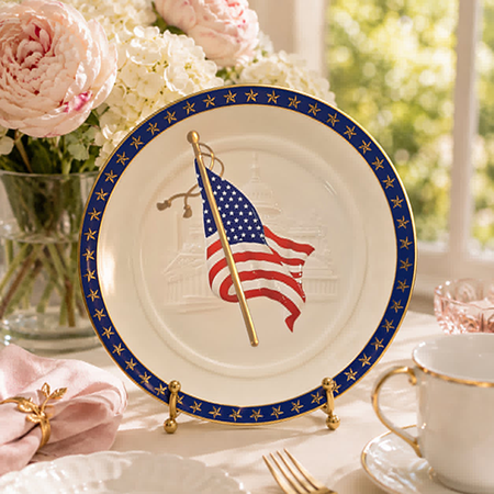 Official U.S. Congress Stars & Stripes Presentation Plate by Pickard