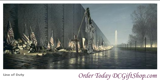 Line of Duty Vietnam Veterans Memorial Wall Lithograph