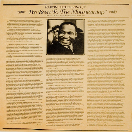 MLK "I've Been to the Mountaintop" Print Document