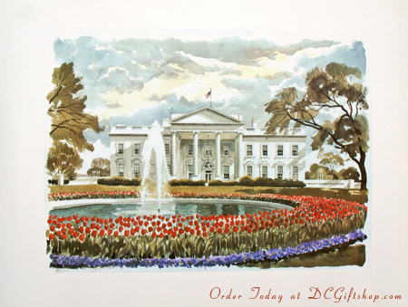 The White House in Springtime Print