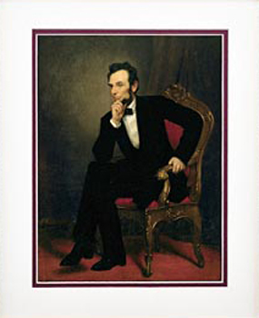 Civil War Abraham Lincoln B/W Photo Portrait Cherry Framed Art Print 