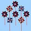 8 Piece Patriotic Pinwheels