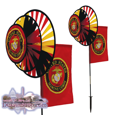 The US Marine Duel Spinner Wheels with Flag