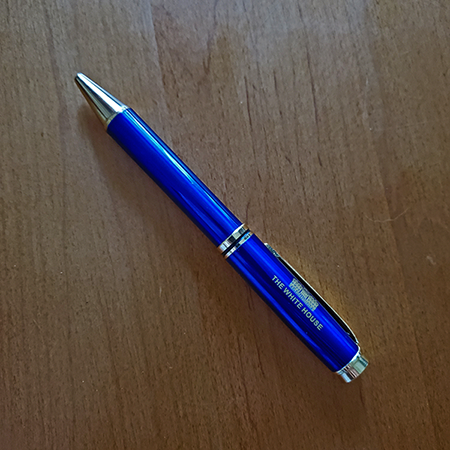 Blue White House Executive Pen