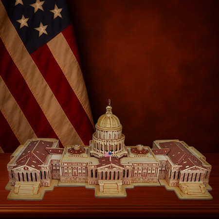 Wooden U.S. Capitol Building 3D Puzzle Kit