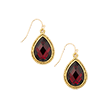 Red Room Siam Faceted Teardrop Earrings