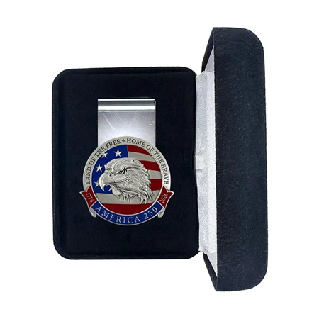 America's 250th Anniversary Eagle Head with Flag Money Clip