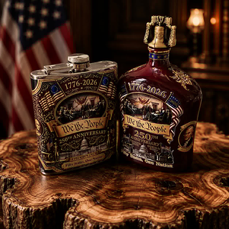 America 250 Whiskey Bottle and Flask Gift Set