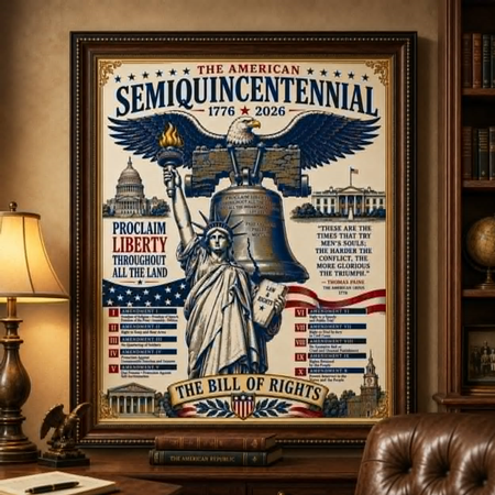 American Semiquincentennial 1776-2026 Commemorative Print