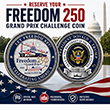 Freedom 250 Grand Prix Challenge Coin