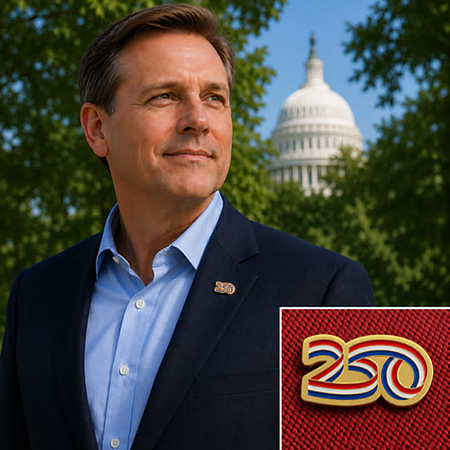 Official Congressional America 250 Red White and Blue Lapel Pin