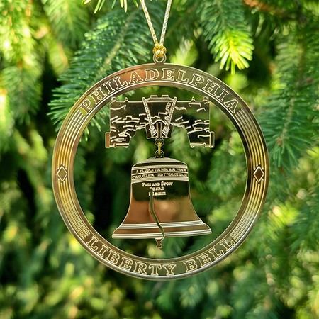 Philadelphia Liberty Bell Suspended Brass Ornament