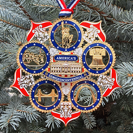 White House America 250 Landmark Icons Ornament