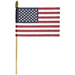 Official 12 inch x 18 inch US Grave Flag on 30 inch stick