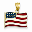 14k Enameled American Flag Pendant