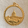 14k Reversible Washington D.C. in Disc Pendant