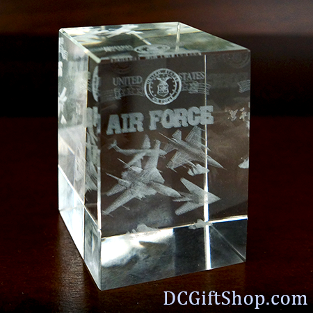 3D Air Force Glass Paperweight