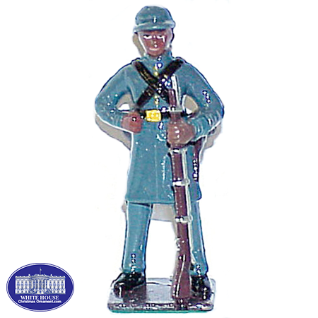 BLACK CONFEDERATE INFANTRYMAN METAL FIGURINE