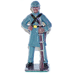 BLACK CONFEDERATE INFANTRYMAN METAL FIGURINE