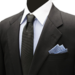 Blue Gingham Cotton Pocket Square