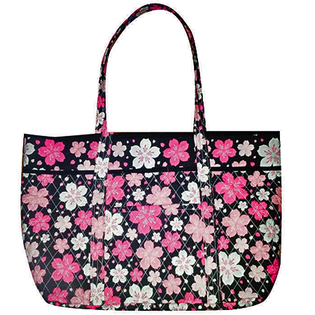 Cherry Blossom Festival Quilted Tote Bag