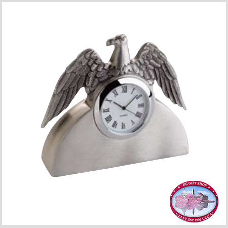 Pewter Eagle Clock