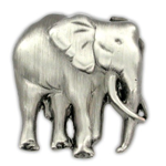 Elephant Pin - Antique Silver