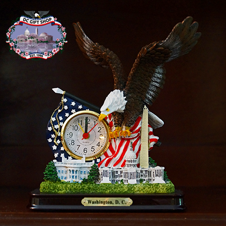 Great Eagle American Flag Clock