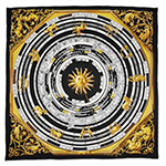 Kennedy Black Zodiac Handmade Silk Fashion Scarf