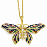 Kennedy Butterfly 24 K Necklace and Butterfly Pendant