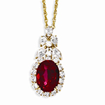 Kennedy Gold-Plated Red CZ 18in Necklace