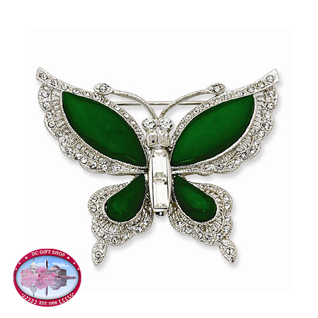 Kennedy Silver Swarovski Crystal Butterfly Pin