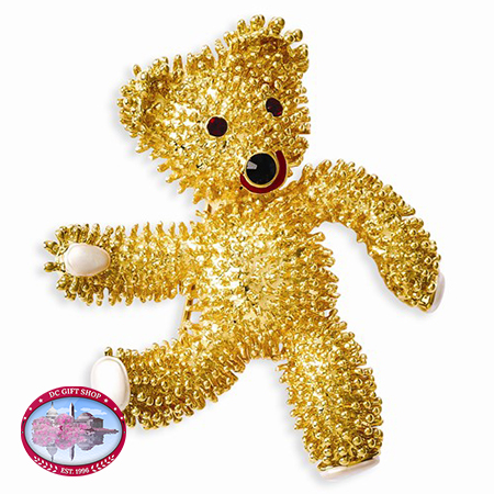 Kennedy Teddy Bear With Swarovski Crystals Brooch