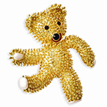 Kennedy Teddy Bear With Swarovski Crystals Brooch