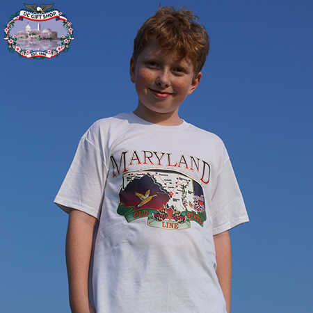 Maryland State Map T Shirt - White