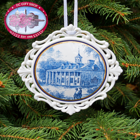 Mount Vernon East View Toile Ornament