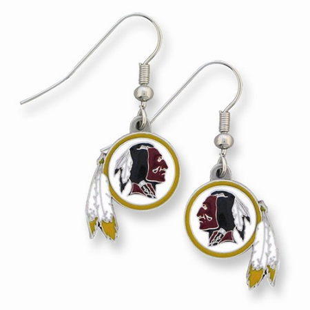 NFL Redskins Enameled Zinc Dangle Earrings