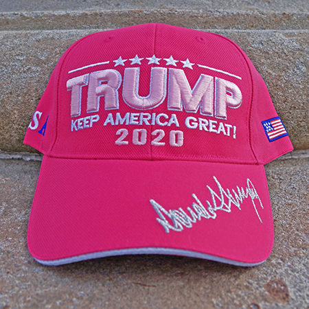 2020 Donald Trump Mega Make America Great Again Pink Hat Embroidered Cap US Flag 
