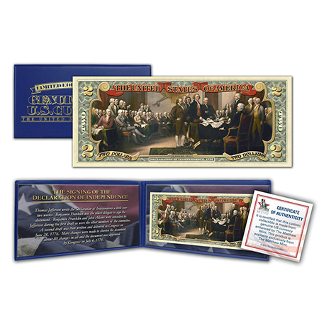 Signing of the Declaration of Independence 2 Dollar Bill