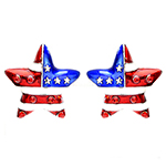 Silver Tone Red, White and Blue Star Post Earrings