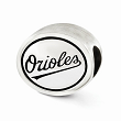 Sterling Silver Antiqued Baltimore Orioles MLB Bead
