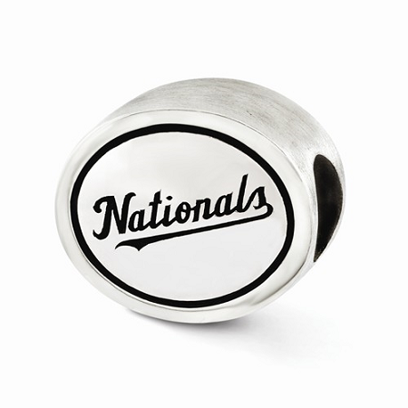 Sterling Silver Antiqued Washington Nationals MLB Bead