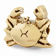 Sterling Silver Gold-plated Reflections Crab Bead