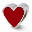 Sterling Silver Red Enameled Heart Reflections Bead